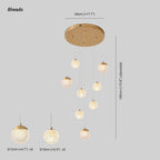 Arisha Multi Staircase Modern Art Deco Pendant Light, Gold