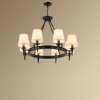 Silva vintage Ring Metal/Fabric Chandelier, Black/Copper