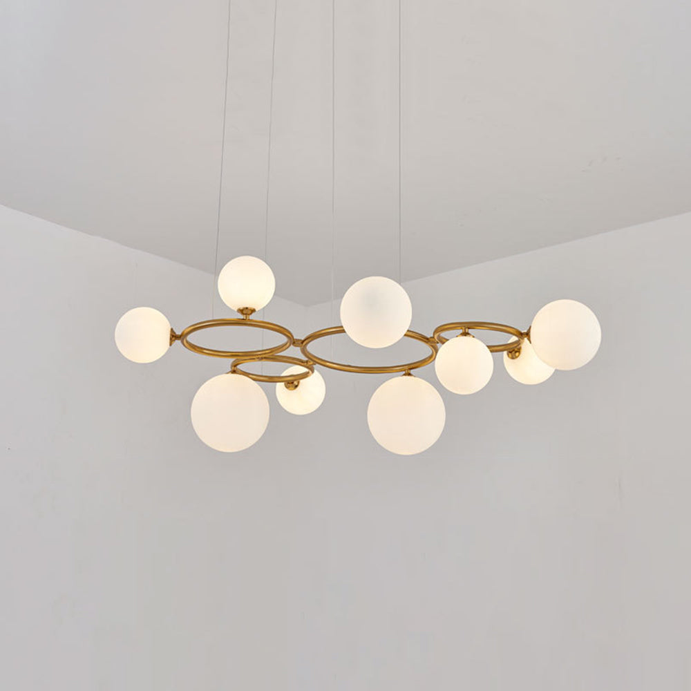 Valentina Modern Designe Wave Metal/Glass Pendant Light, White/Gold