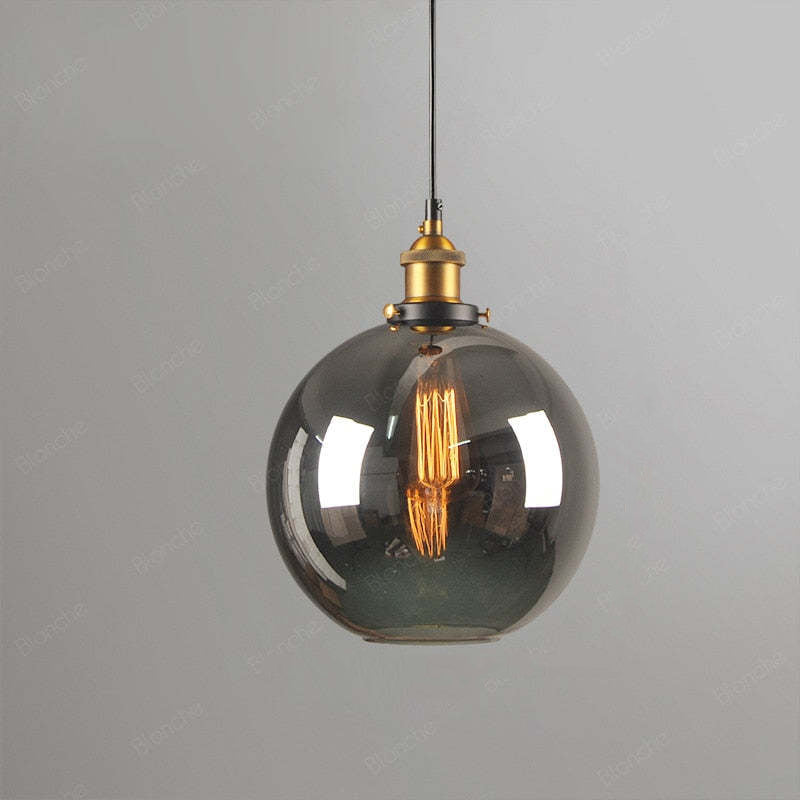 June Industrial Glass Pendant Light Clear/Amber/Smoke Grey