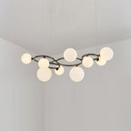 Valentina Modern Designe Wave Metal/Glass Pendant Light, White/Gold