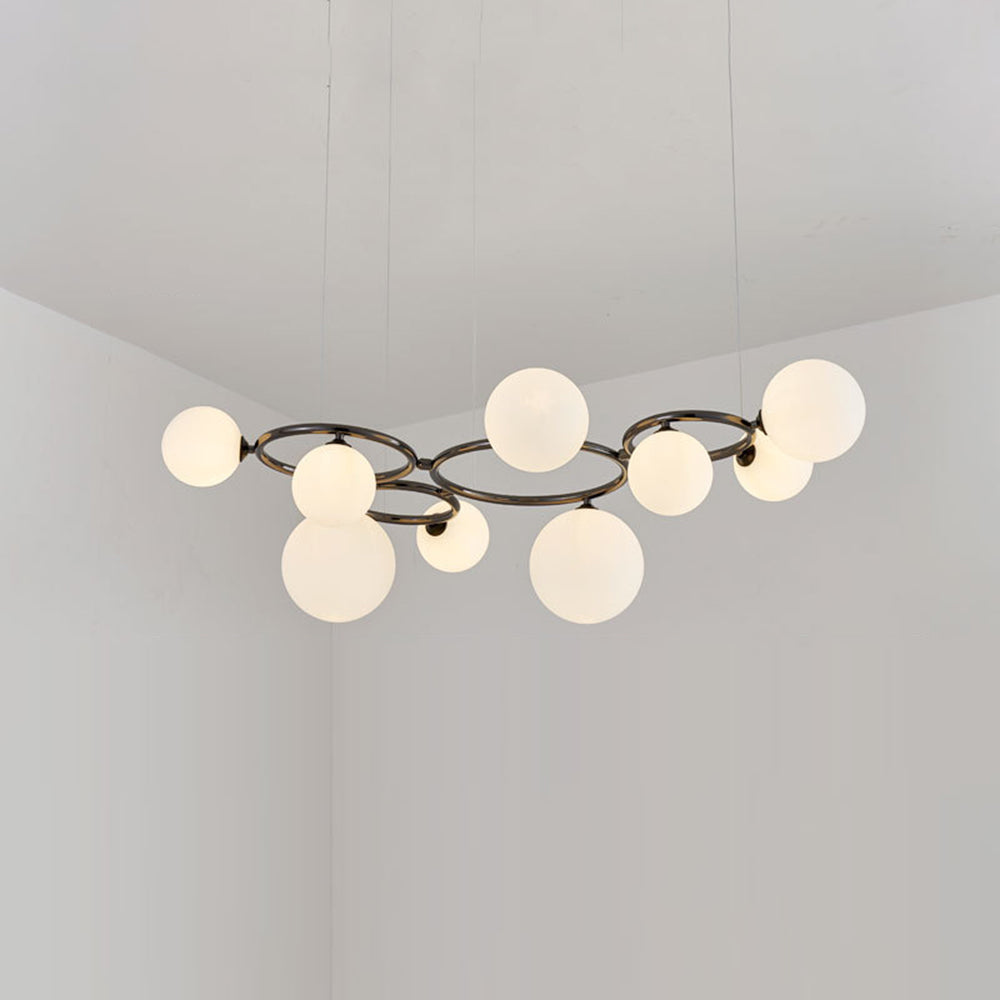 Valentina Modern Designe Wave Metal/Glass Pendant Light, White/Gold