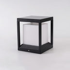 Ray Modern Rectangular Metal Outdoor Lamps, Black