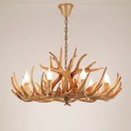 Silva Retro Deer Antlers Candle light Horn Resin Chandelier
