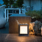 Ray Modern Rectangular Metal Outdoor Lamps, Black