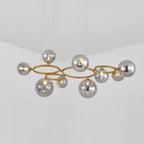 Valentina Modern Designe Wave Metal/Glass Pendant Light, White/Gold