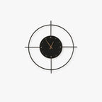 Glint Modern Clock Round Wall Lamp, Gold/Black