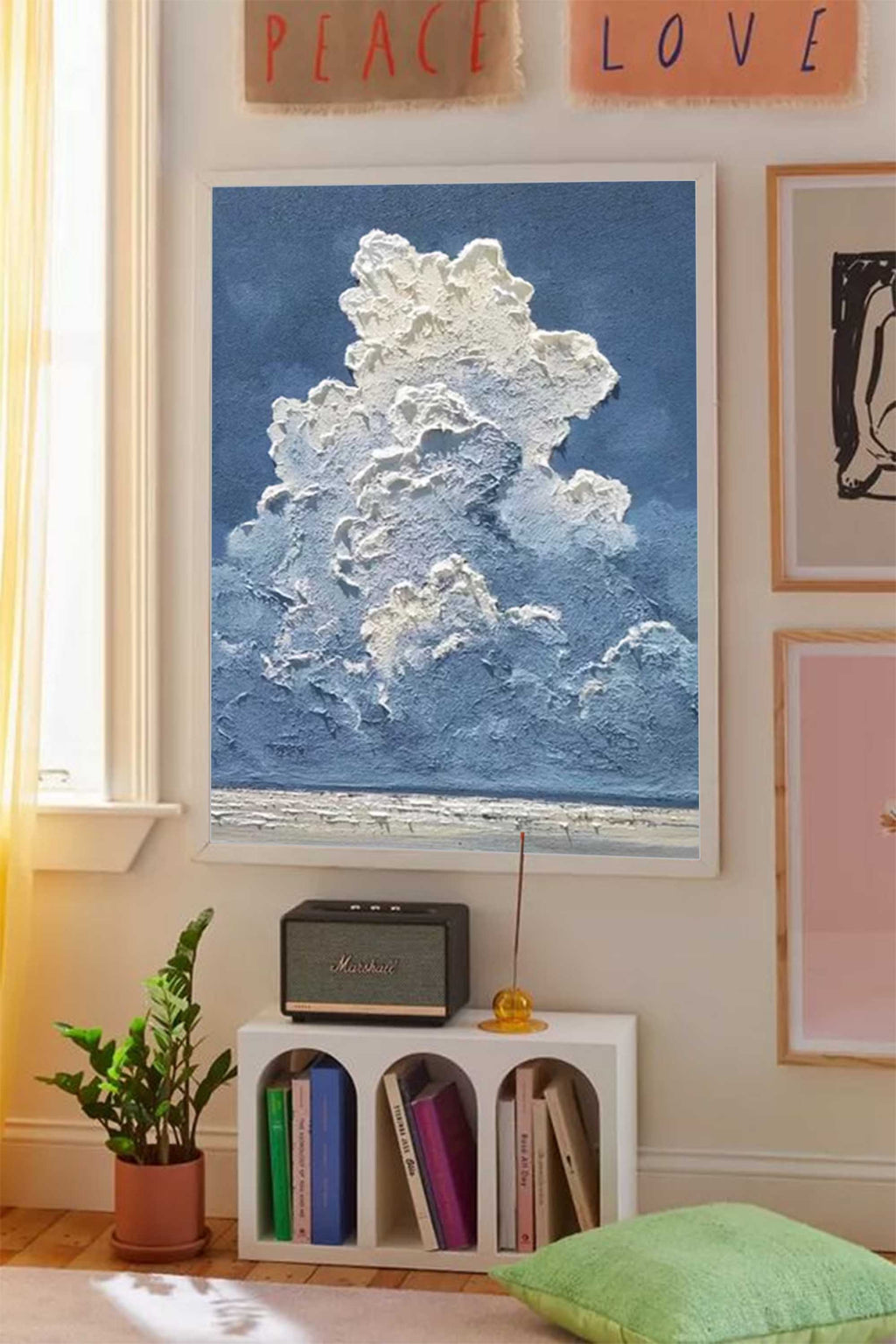 3D Cloud Landscape Textured Sky Wall Art