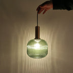 Valentina Pendant Light Crystal, Moru Glass, Cognac/Green/Grey, Kitchen Island