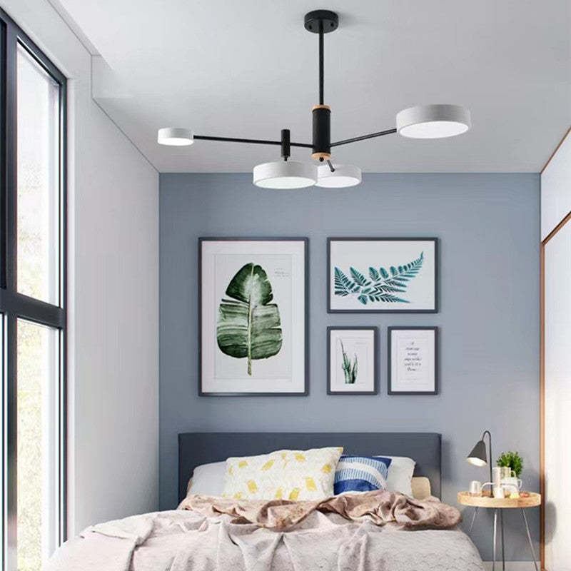 Arisha Pendant Light LED, Metal & Wood, Grey/White/Gold