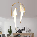 Arisha Modern Nordic Post Modern Bird Pendant Light, White/Clear