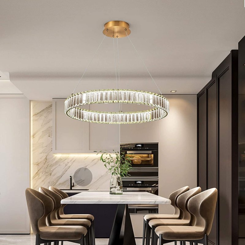 Kristy Elegant Round Crystal Chandelier, Clear