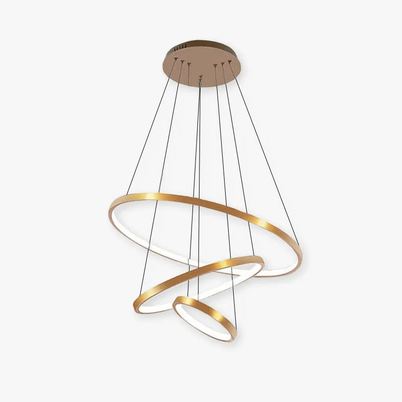 Aluna Pendant Light, Inner Ring Illuminated, White/Black/Gold