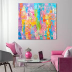 Wall Art Abstract Impasto Rainbow Vibrant