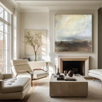 Minimalist Earth Tone Horizon Abstract Painting