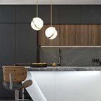 Valentina Simple Pendant Light, Gold & White