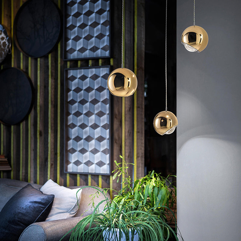 Valentina Modern Lustrous Golden Metal Ball Pendant Light
