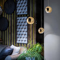 Valentina Modern Lustrous Golden Metal Ball Pendant Light