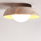 Ashaionis Disc-Dome Travertine Ceiling Light