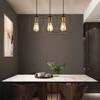 Arisha Rustic Farmhouse Geometry  3/5 Light Pendant Light, Black