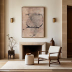 Minimalist Beige Abstract Painting Vertical