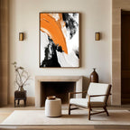 Vibrant Orange Abstract Oil Painting