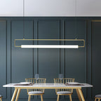 Arisha Modern Minimalist Rectangular Linear Pendant Light, Gold/Black