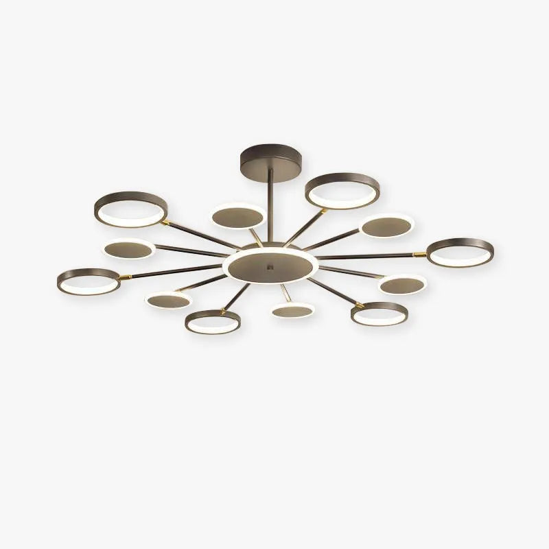 Arisha Modern Led Chandelier, Geometric, Black Dimmable