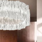 Kristy Modern Luxury Pleated Pendant Light, Circle, /Stainless Steel