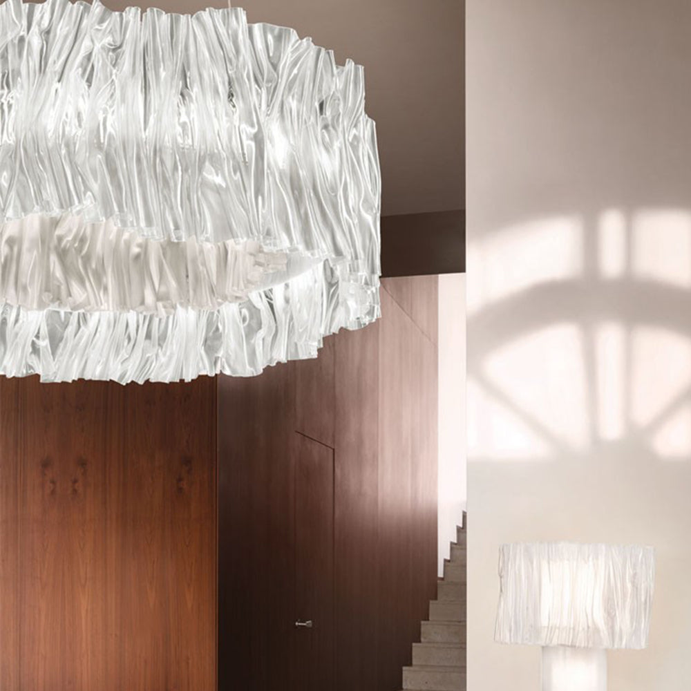 Kristy Modern Luxury Pleated Pendant Light, Circle, /Stainless Steel