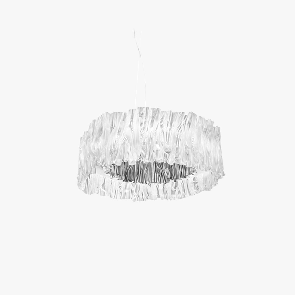 Kristy Modern Luxury Pleated Pendant Light, Circle, /Stainless Steel