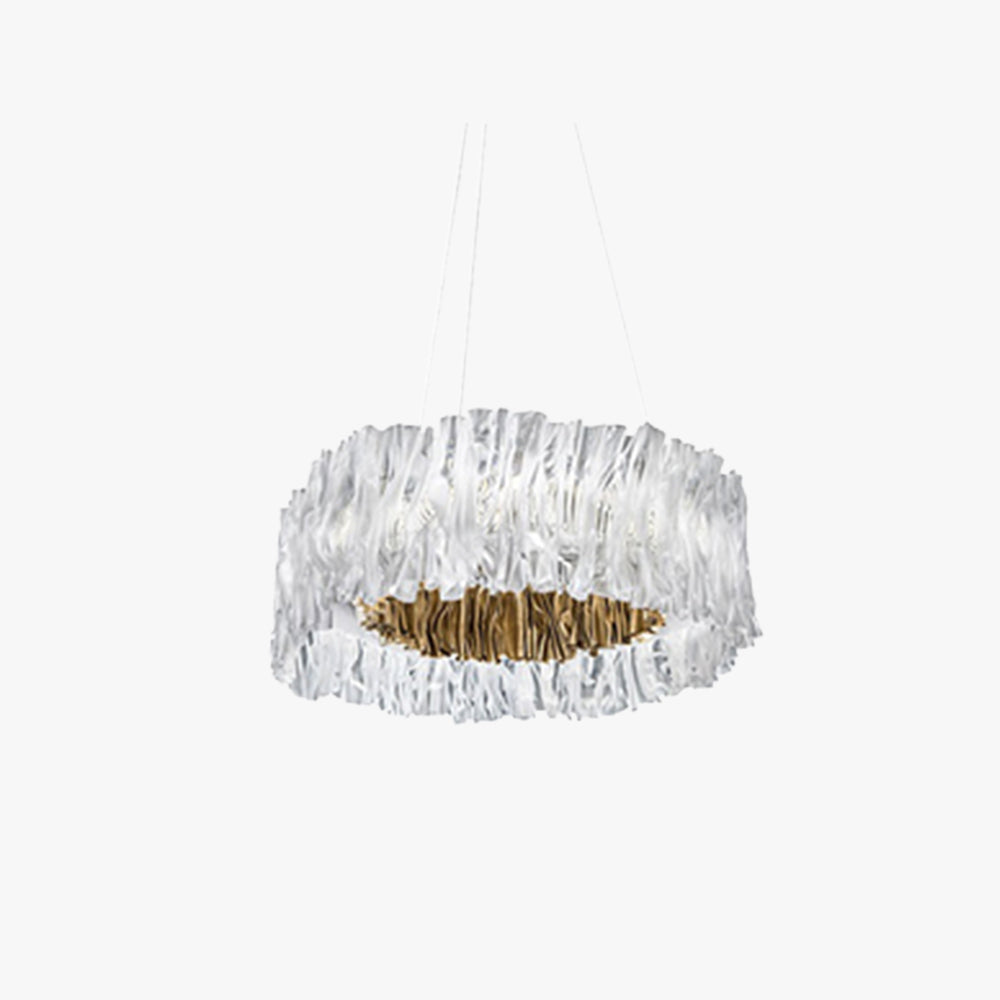 Kristy Modern Luxury Pleated Pendant Light, Circle, /Stainless Steel