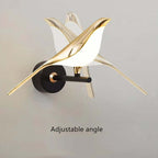 Arisha Minimalist Magpie Bird Metal Wall Lamp, Bedroom
