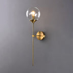 Valentina Modern Globe Metal/Glass Wall Lamp, Gray/Amber/Clear/White