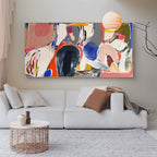 Abstract Expressionist Oil Painting Bold Colorful