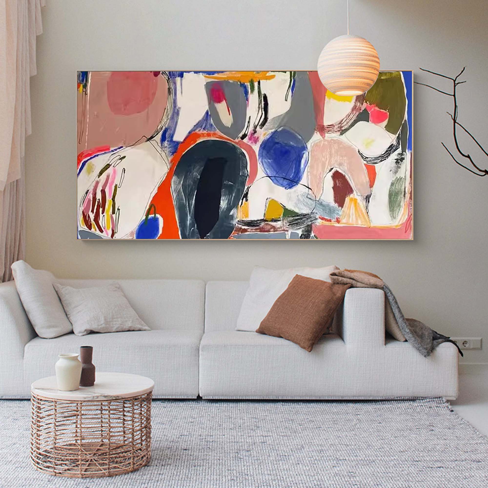 Abstract Expressionist Oil Painting Bold Colorful