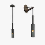 Zeyro Modern Black Glass Streamlined Pendant light/Wall Lamp
