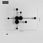 Arisha Modern Nordic Chessboard Metal Wall Lamp, Black