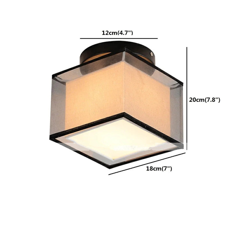 Arisha Modern Metal & Fabric Flush Mount Ceiling Light, 2 Style