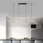 Arisha Modern Wavy linear Pendant Light Double, Black/Gold
