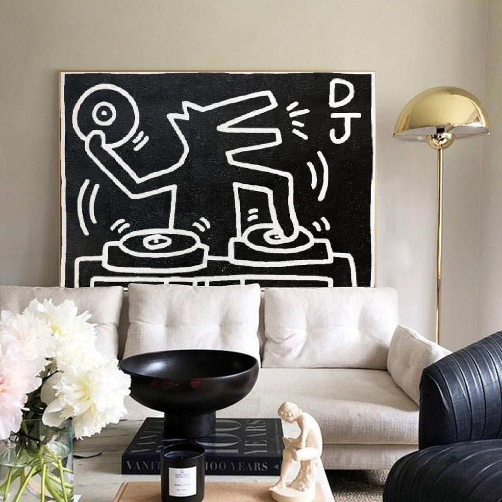 Pop Art DJ Figure Line Art Painting