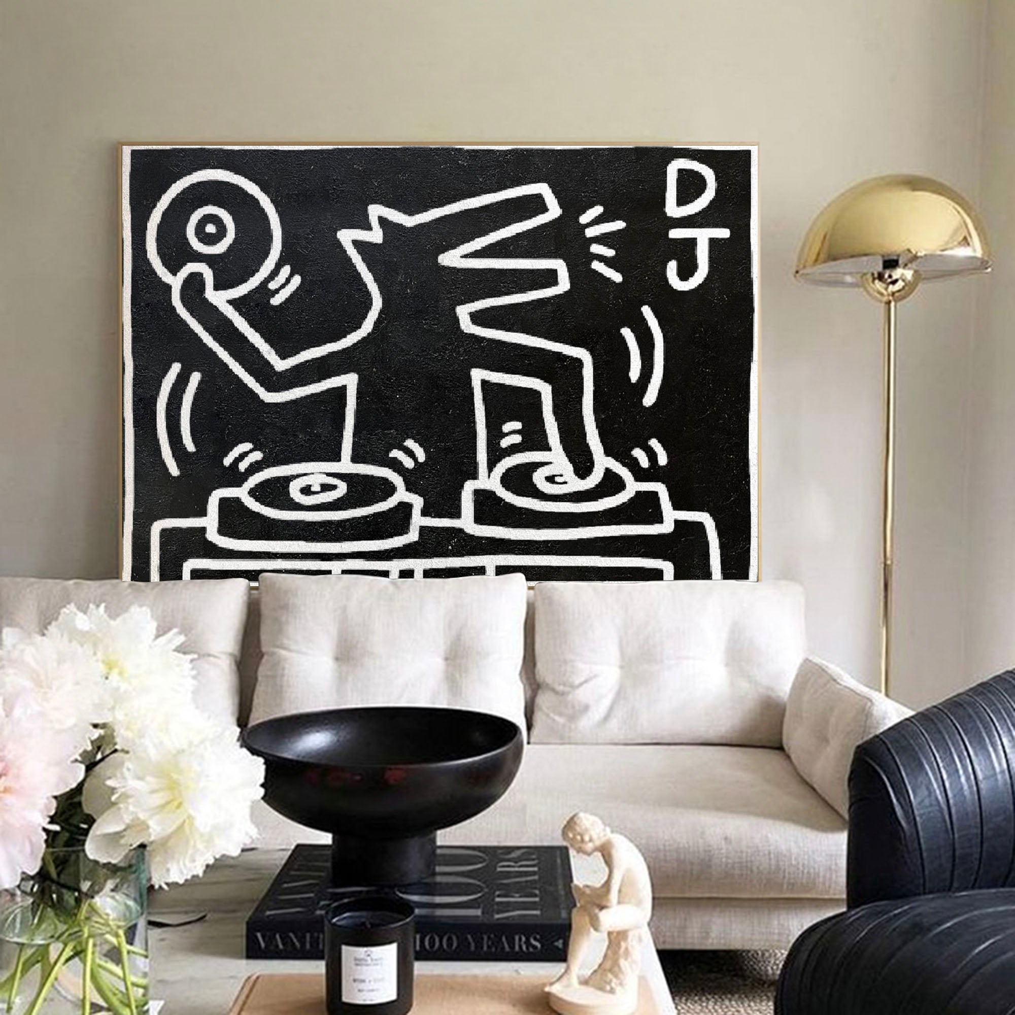 Pop Art DJ Figure Line Art Painting