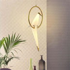 Arisha Modern Nordic Post Modern Bird Pendant Light, White/Clear