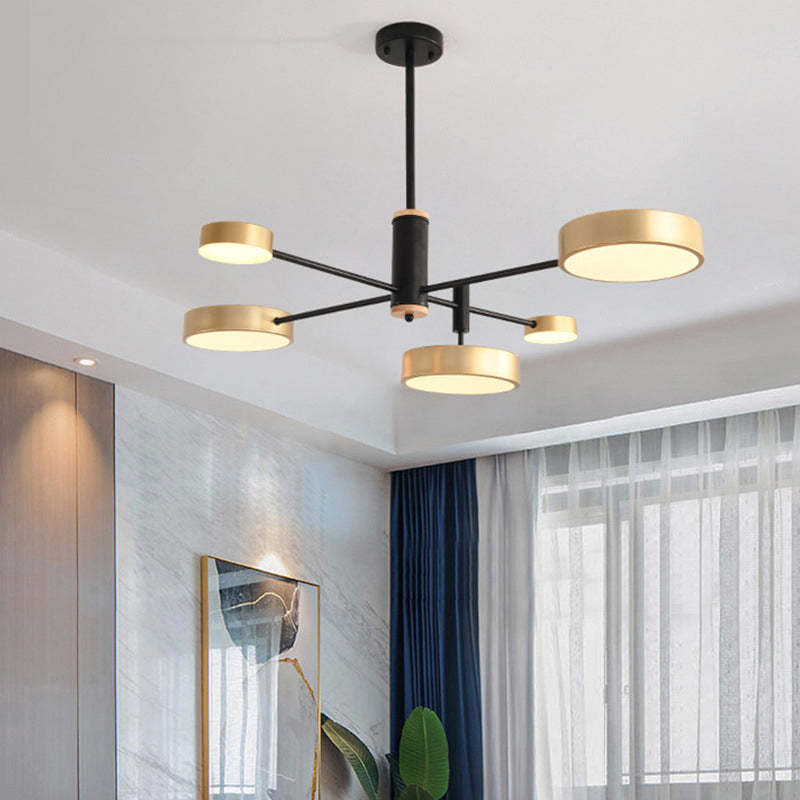 Arisha Pendant Light LED, Metal & Wood, Grey/White/Gold