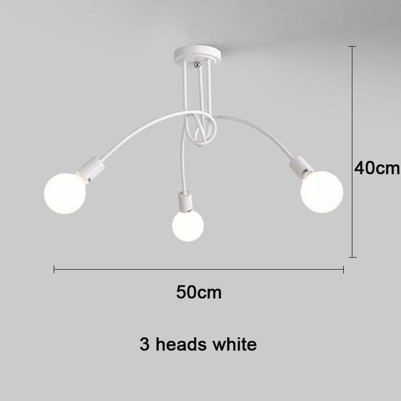 Arisha Modern Linear Curve Metal Ceiling Light, Dining Room/Living Room