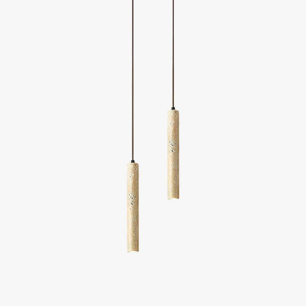 Olvynarae Cylindrical Travertine Pendant Light