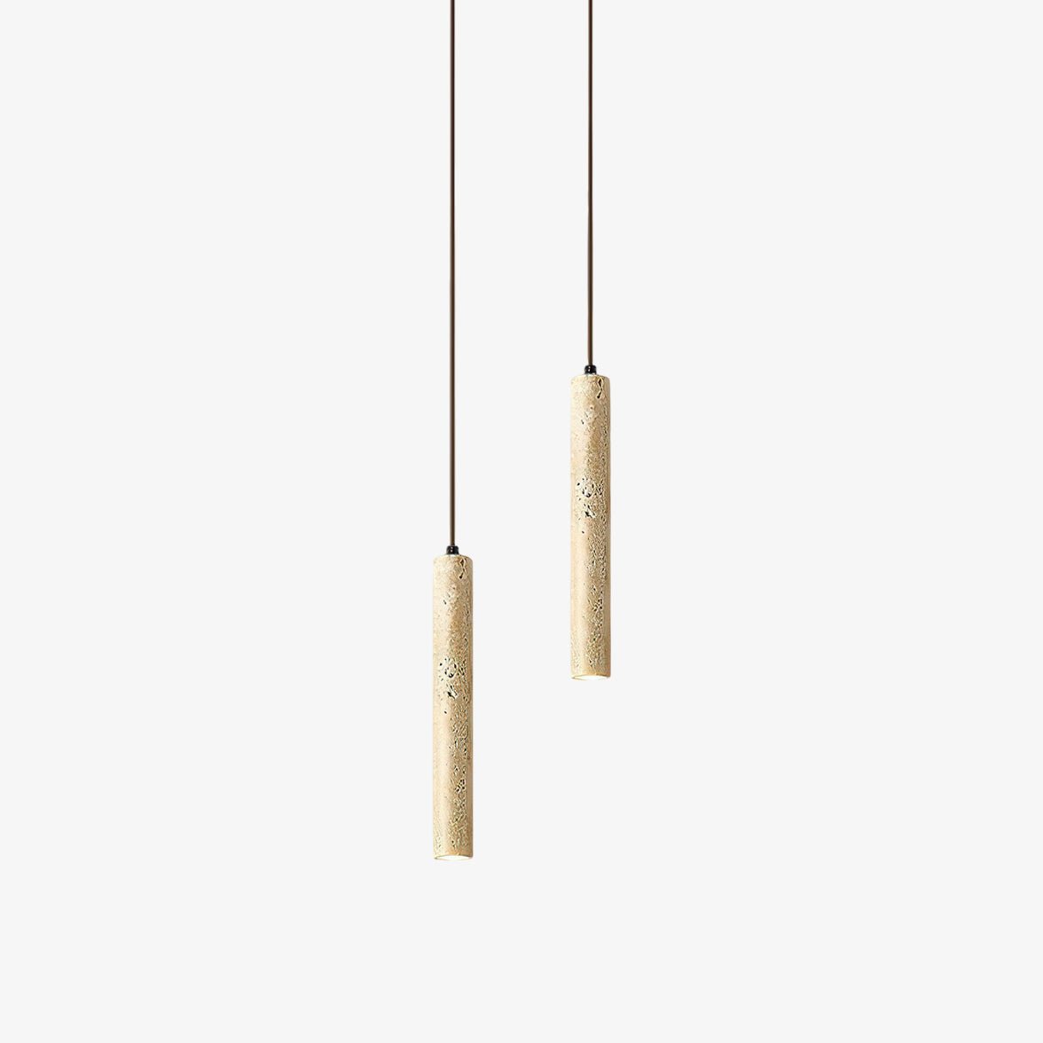 Olvynarae Cylindrical Travertine Pendant Light