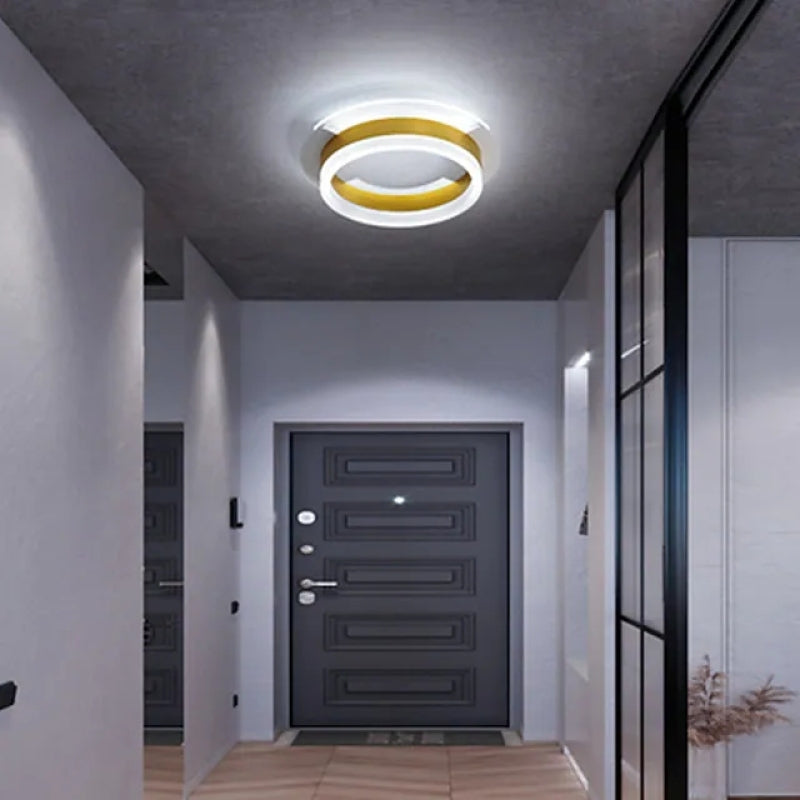 Arisha Modern Simple Gold Flush Mount Ceiling Light, Square/Round