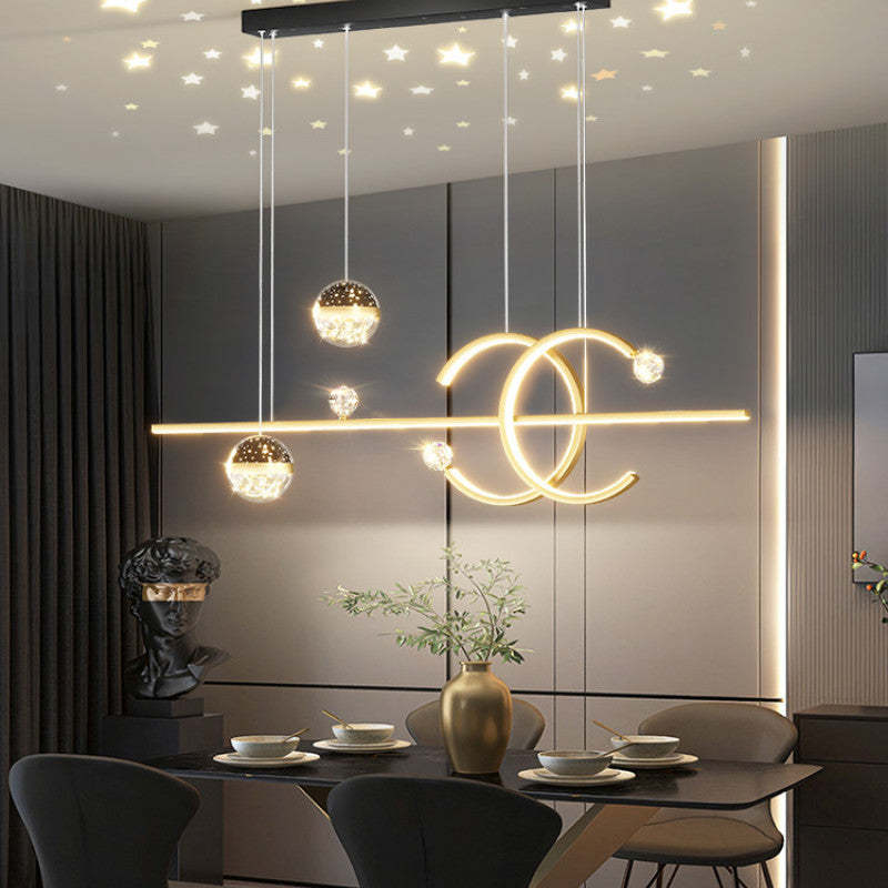 Arisha Luxury Globe Metal/Glass Pendant Light, Black/Gold