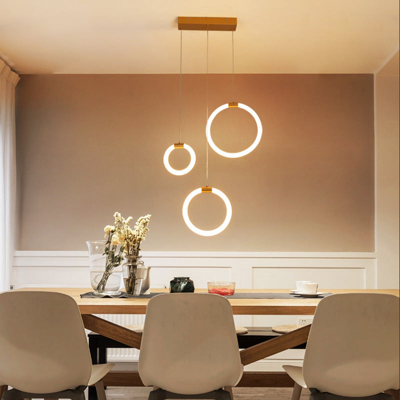Arisha Minimalist Staircase Ring Metal Pendant Light